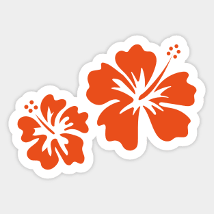 Orange Hibiscus Sticker